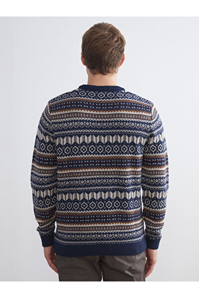 LC Waikiki Peak Yeni Sezon Bisiklet Yaka Desenli Erkek Triko Kazak