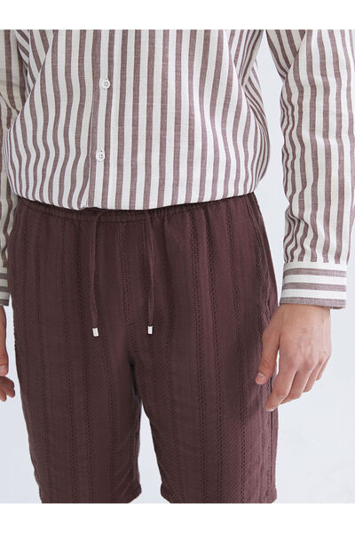 LC Waikiki Ανδρικό σορτς LCW VisionPlum Standard Fit με εφέ λινό