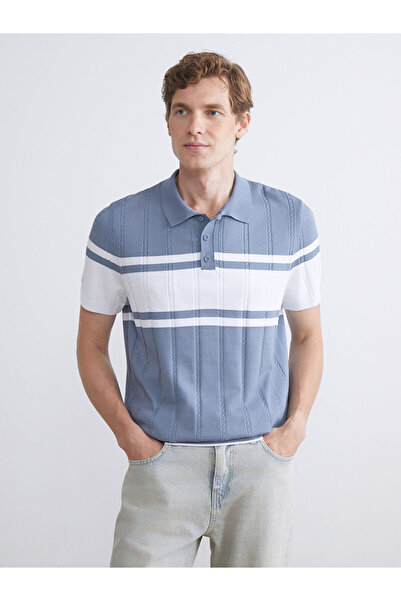 LC Waikiki Pulover pentru bărbați cu mânecă scurtă cu guler polo Indigo