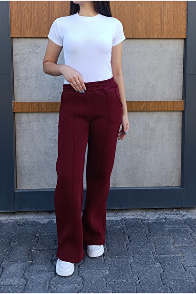 siyalife Φούτερ με φαρδιά πόδια, 3 νήματα, εσωτερικό φλις, στριφτό σχέδιο