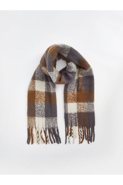 LC Waikiki Lcw Accessories Beige Plaid Men's Scarf with Nevavm Difference