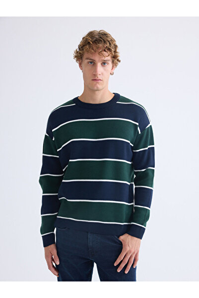 LC Waikiki Crew Neck Striped Men's Knitwear Sweater