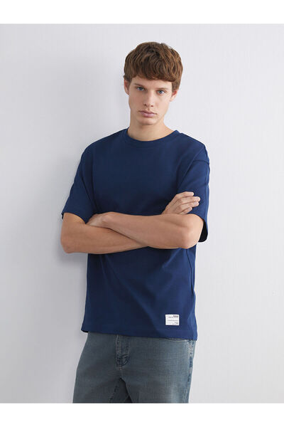 LC Waikiki XSIDELacivert Bisiklet Yaka Penye Erkek Tişört