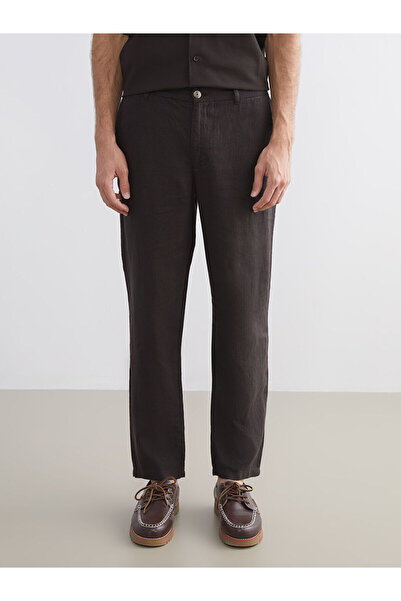 LC Waikiki Brown Standard Fit 100% Linen Men's Trousers