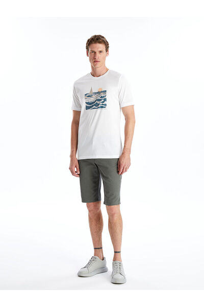 LC Waikiki Men's Slim Fit Gabardine Bermuda Shorts - Basic