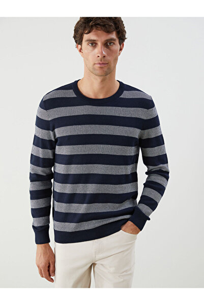 LC Waikiki Peak New Season Crew Neck Long Sleeve Color Block Men's Knitwear S...