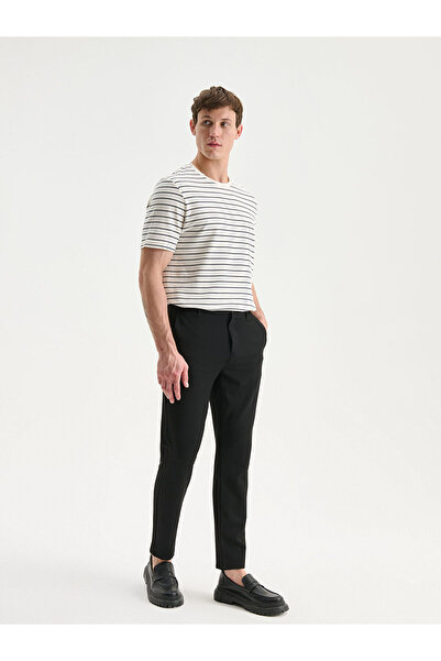 LC Waikiki Black Slim Fit Dobby Men's Trousers