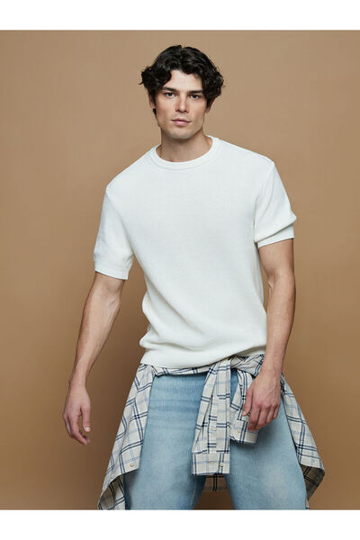 LC Waikiki Pulover pentru bărbați cu mânecă scurtă cu decolteu