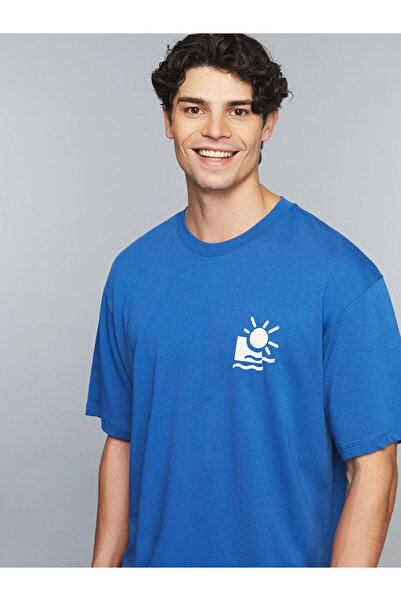 LC Waikiki Ανδρικό μπλουζάκι από χτενισμένο βαμβάκι Peak New Season Crew Neck Slogan με τύπωμα