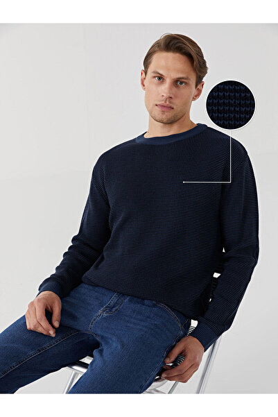 LC Waikiki Langärmliger Herren-Strickpullover mit Rundhalsausschnitt – W4EF20Z8