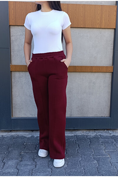 siyalife Φούτερ με φαρδιά πόδια, 3 νήματα, εσωτερικό φλις, στριφτό σχέδιο