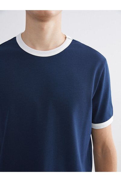 LC Waikiki Vizyon New Season Contrast Detailed Men's Combed Cotton T-Shirt