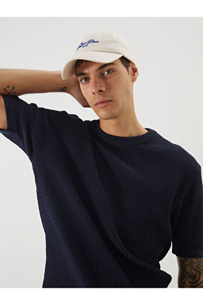 LC Waikiki Crew Neck Short Sleeve Men's Textured Knitwear Sweater