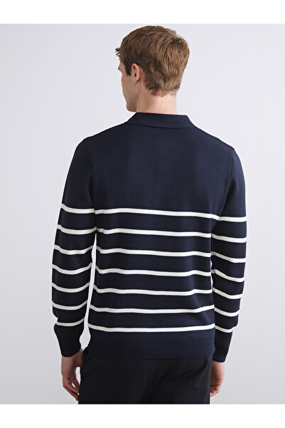 LC Waikiki İzr New Season Polo Neck Striped Men's Knitwear Sweater