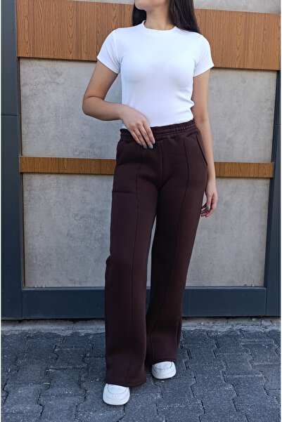 siyalife Φούτερ με φαρδιά πόδια, 3 νήματα, εσωτερικό φλις, στριφτό σχέδιο