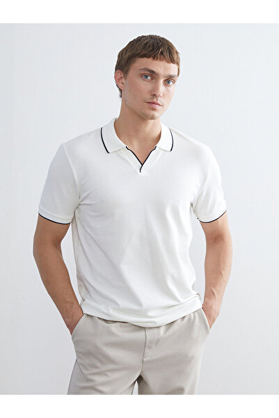 LC Waikiki Tricou pentru bărbați SOUTHBLUEEkru Polo Neck bumbac moale