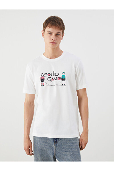 LC Waikiki Tricou pentru bărbați din bumbac pieptănat, cu imprimeu Squid Game...