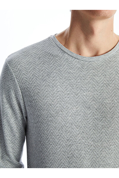 LC Waikiki Bisiklet Yaka Uzun Kollu Erkek Pijama Üst