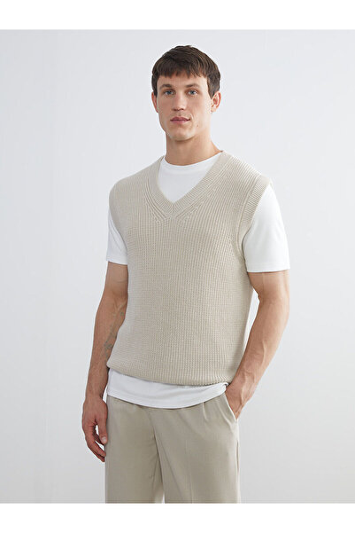LC Waikiki Peak New Season Standard Fit V-Neck Men's Knitwear Sweater
