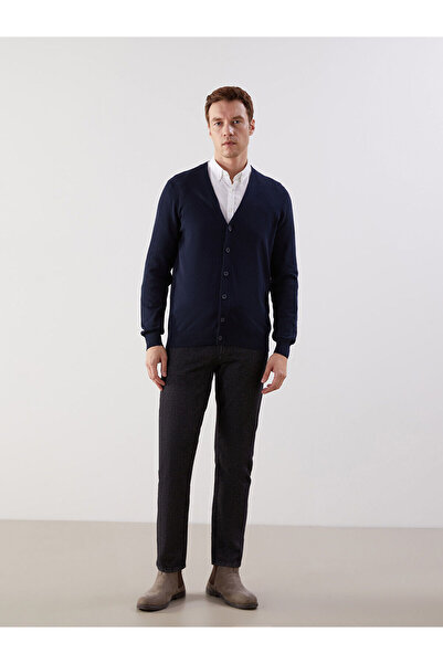 LC Waikiki New Season Standard Fit V-Neck Men's Knitwear Cardigan