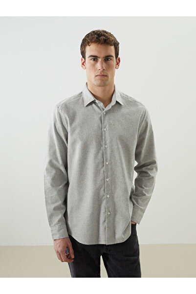 LC Waikiki Ανδρικό πουκάμισο με μακρυμάνικο Dobby SOUTHBLUE Regular Fit