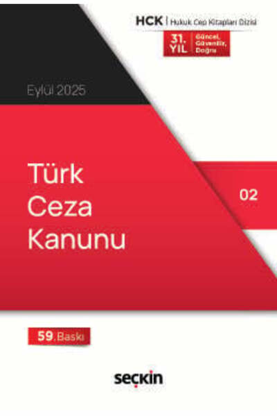 Seçkin Yayıncılık Türk Ceza Kanunu (Cep Kitabı) 59. Baskı, Eylül 2025