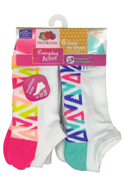 Fruit of the loom Момичета No Shows Invisible Чорапи 6-пакет (L)