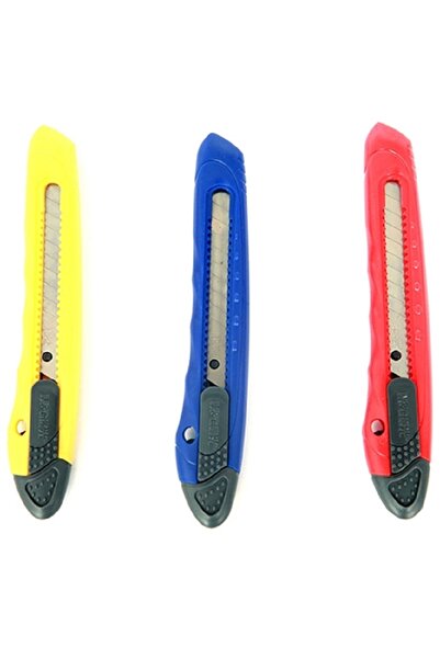 M&G Economical utility cutter, 9 mm, OPP packaging, manual lock, various colors,