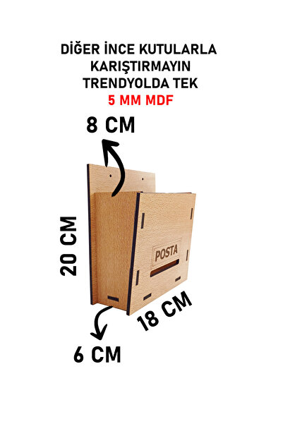 mars tasarım Apartman Ortak Fatura & Posta Kutusu Ahşap - 5 mm Kalın