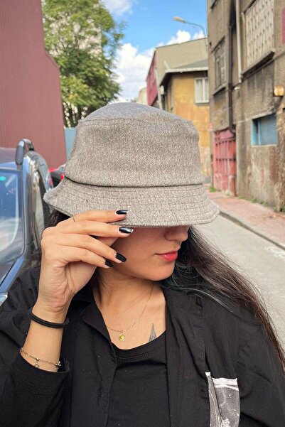 Karakedi قبعة دلو شتوية رمادية اللون للجنسين