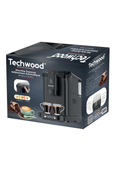 Techwood Espresso machine TCA-1315AEX, 1350W, 15bar, 1.5l, 4functions, Touch,Grinder,15setting,Black