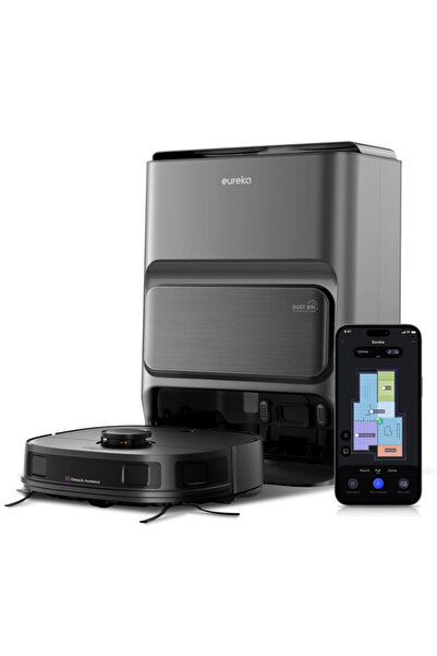 Eureka Robot Vacuum Cleaner J12, 5000Pa, 3L, 300m2, Autonomy 150min, LiDAR, DuoDetect AI 3D, Black