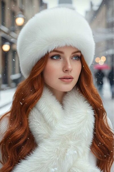 Trenderrs Дамски зимни вегански плюшени шапка и шал