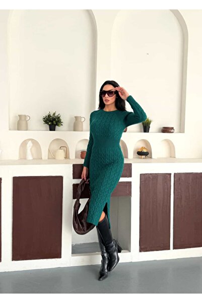 KOKOSH 1040 Örgü Detay Kalem Elbise