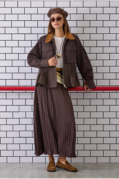 HEQA Нервова канвасна куртка гіркий кави