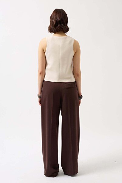 Maxi modena Belt Detail V-Neck Stone Vest