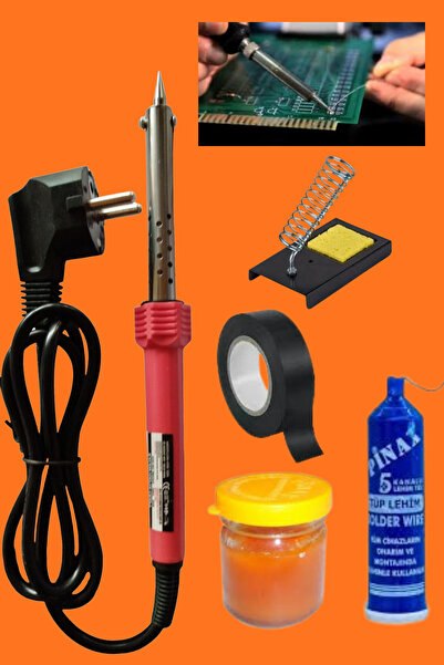 HAFSER BT 4'lü Lehim Makinesı Seti 60W Havya Tutucu Havya Kalemi Tel Lehim Pa...