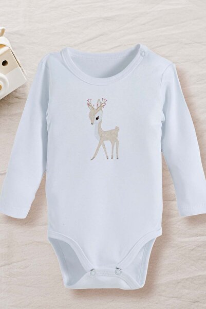 bebek perisi 100% Cotton Organic Christmas Cute Deer Baby Bodysuit