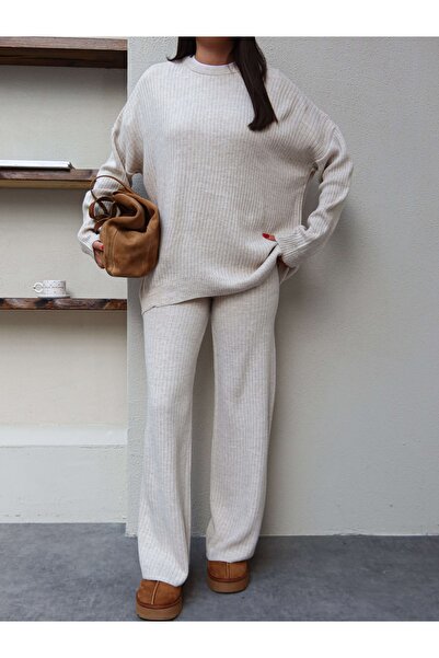 ESRAHELVACI Corded Crew Neck Knitwear Set