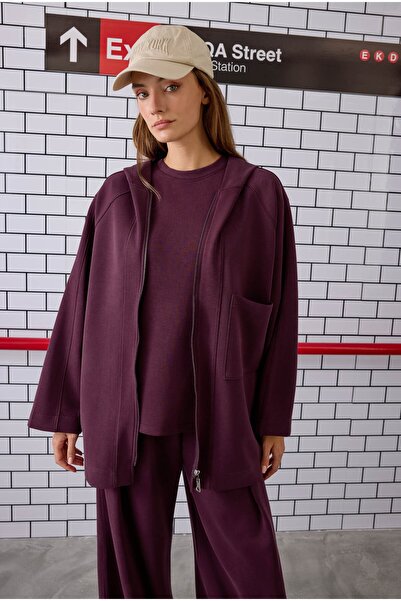 HEQA Modal tricotat Sweat Burgundy