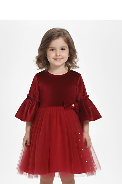 CRASSİ Girl's Dress Christmas Velvet Fabric