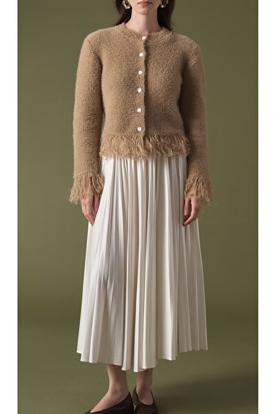 Nuesscollection Püskül Detaylı Simli Triko Hırka