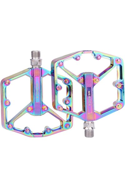 Kldoro Rulmanlı Alüminyum Bisiklet Pedalı Rainbow Oilslick Pedal Bisiklet Aksesuarı Yedek Parça