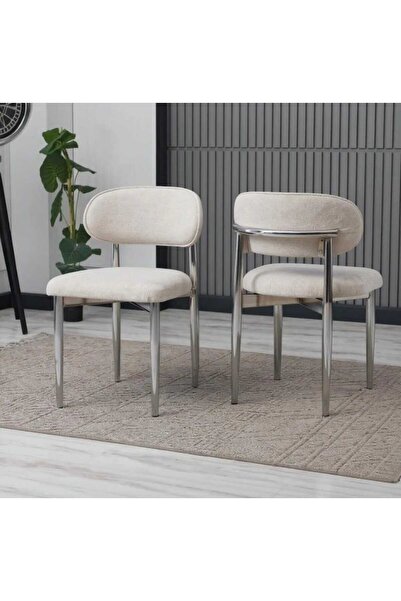 NORTE MUTFAK SANDALYESİ KROM GÜMÜŞ (5 ADET) CAFE RESTORANT SANDALYESİ OFİS SA...