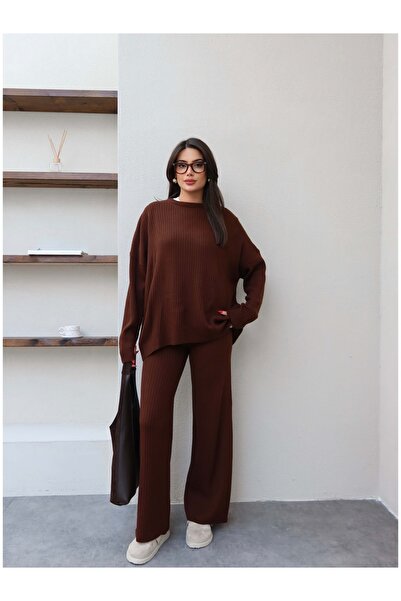 ESRAHELVACI Corded Crew Neck Knitwear Set