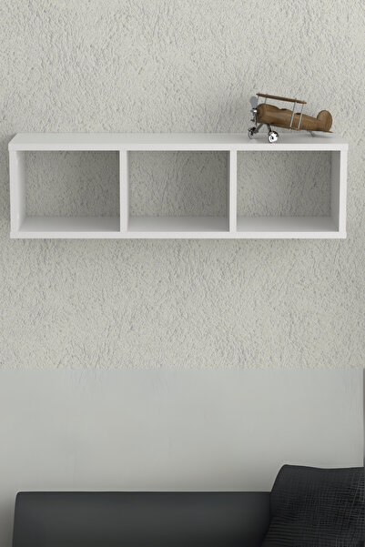 Sevinse Home NUKA 3 Gözlü Duvar Rafı Beyaz