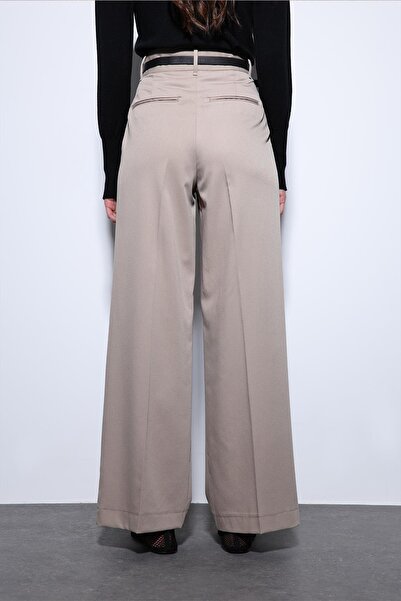 Antioch Beige Wide Leg Women's Trousers