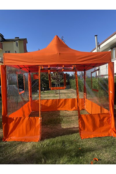 Kamelya 3x3 GAZEBO ÇADIR 4 TARAFI ŞEFFAF İLE KAPALI