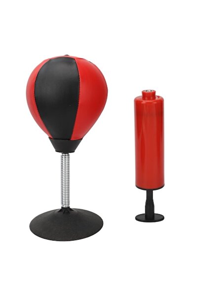 dalimag Desk Boxing Bag, Longziming, with Suction Base, Red-Black