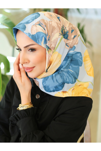 efdal şal eşarp Eșarfă din crep cu model poppy - CU CADOU!